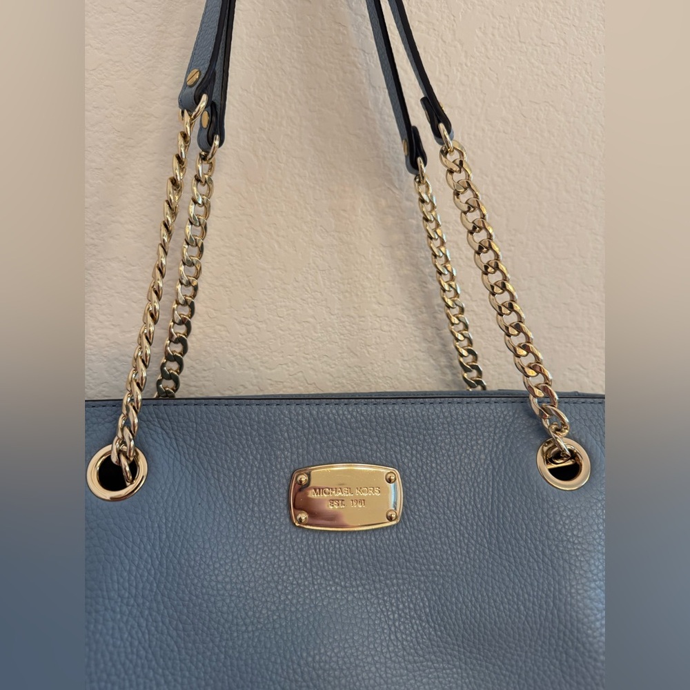 Michael Kors Blue Chain Tote